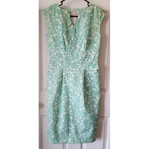 🌻Merona Turquoise & White Sheath Dress w/Pockets!